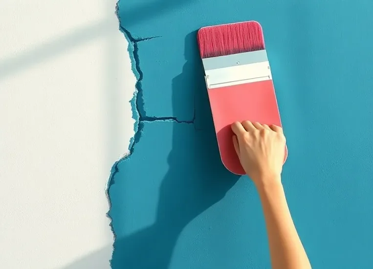 Ponçage et rebouchage des fissures avant mise en peinture